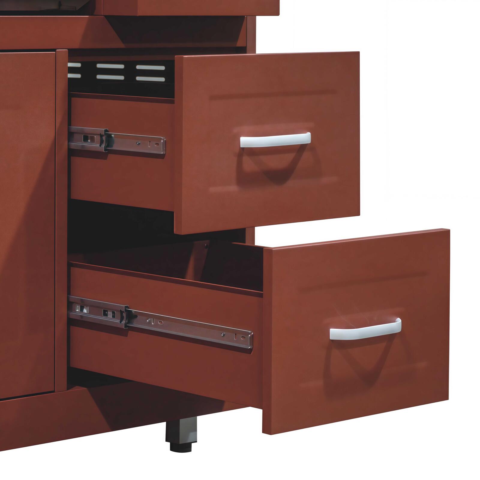 Cocina de exterior de metal con barbacoa y almacenaje - 3 módulos