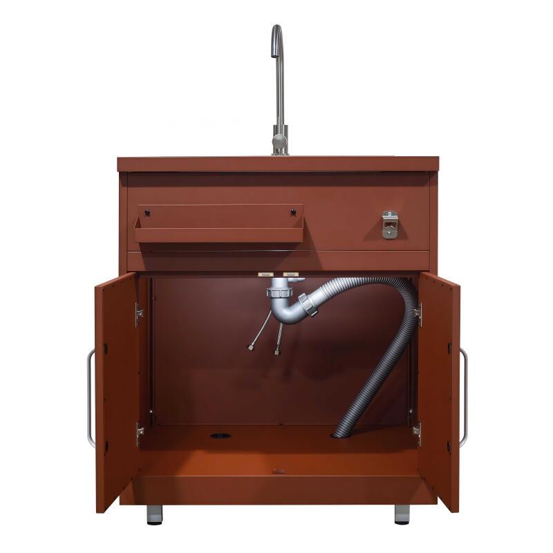 Cocina de exterior de metal con fregadero de exterior y almacenaje - 3 módulos (3/7)