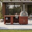 Cocina de exterior de metal con horno a pizza y almacenaje - 3 módulos - Lifestyle