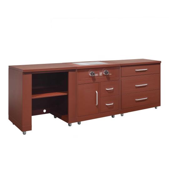 Cocina de exterior de metal con cocina a gas y almacenaje - 3 módulos | Oviala