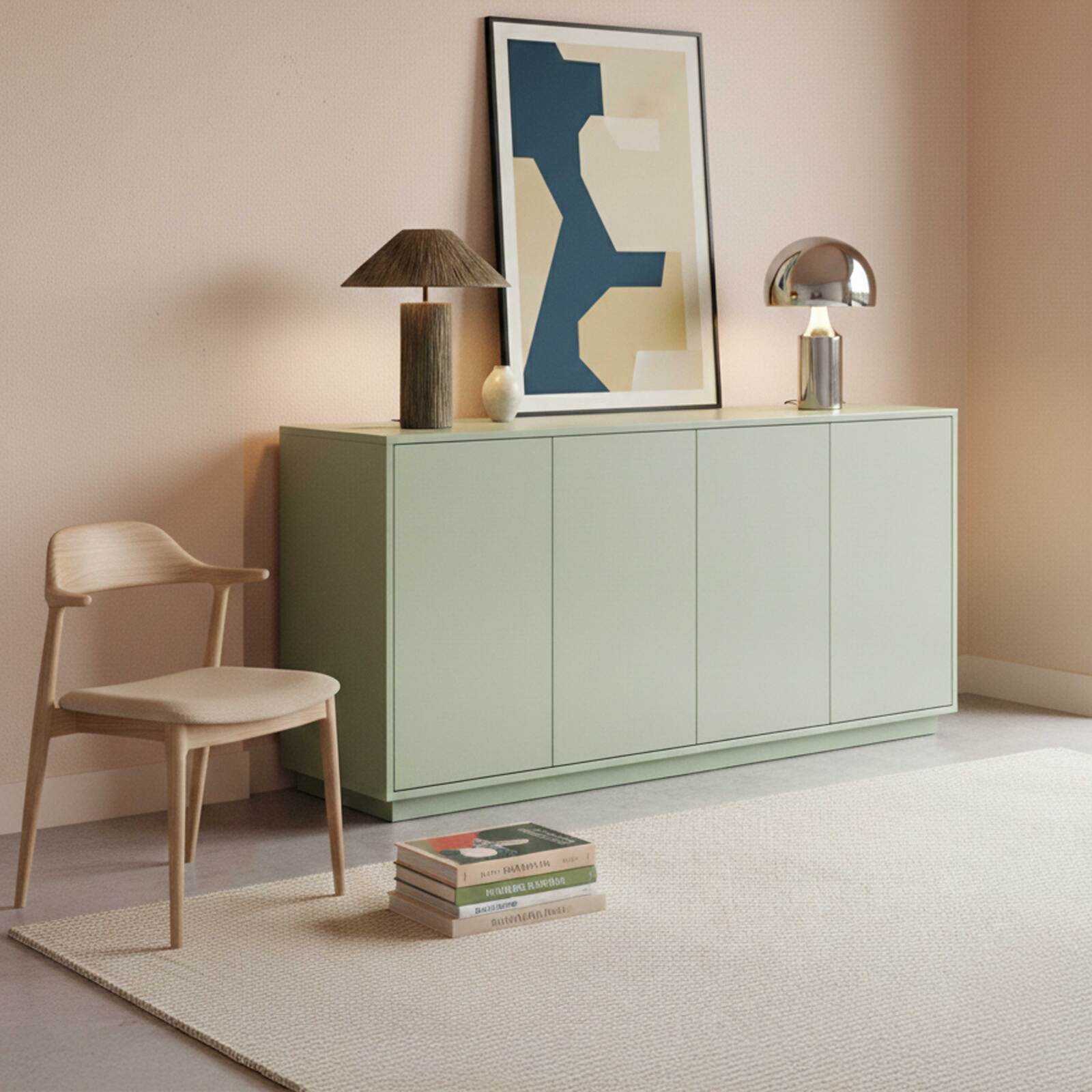 Aparador liso 4 puertas 160 cm