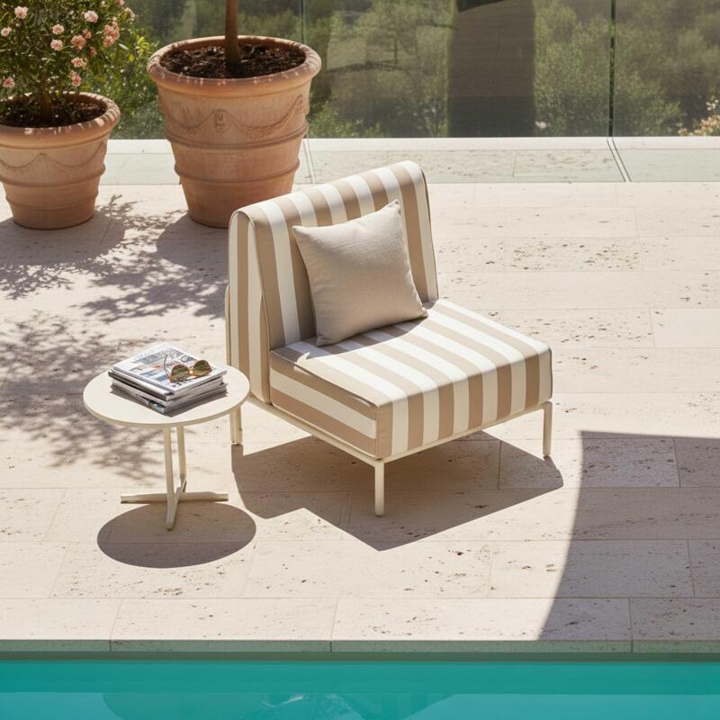 Sillón a rayas para sofá modular de exterior (2/7)