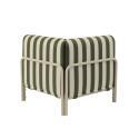 Sillón esquinero a rayas para sofá modular de exterior