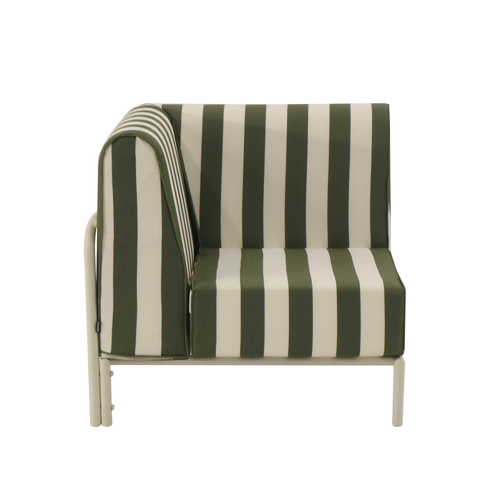 Sillón esquinero a rayas para sofá modular de exterior