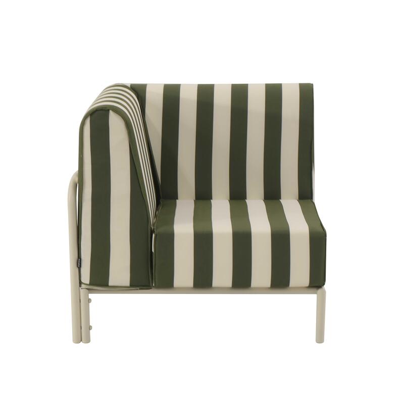Sillón esquinero a rayas para sofá modular de exterior (5/8)