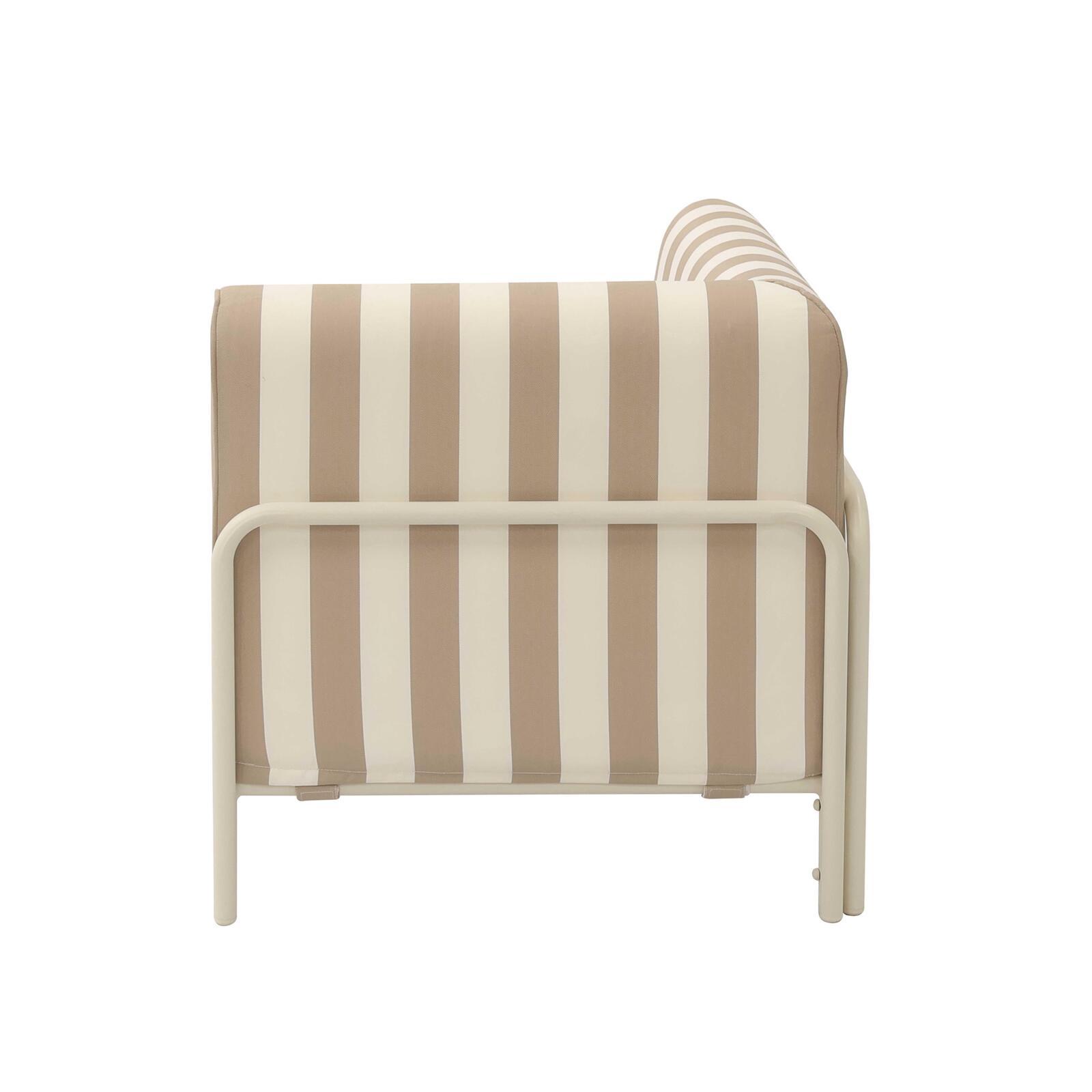 Sillón esquinero a rayas para sofá modular de exterior