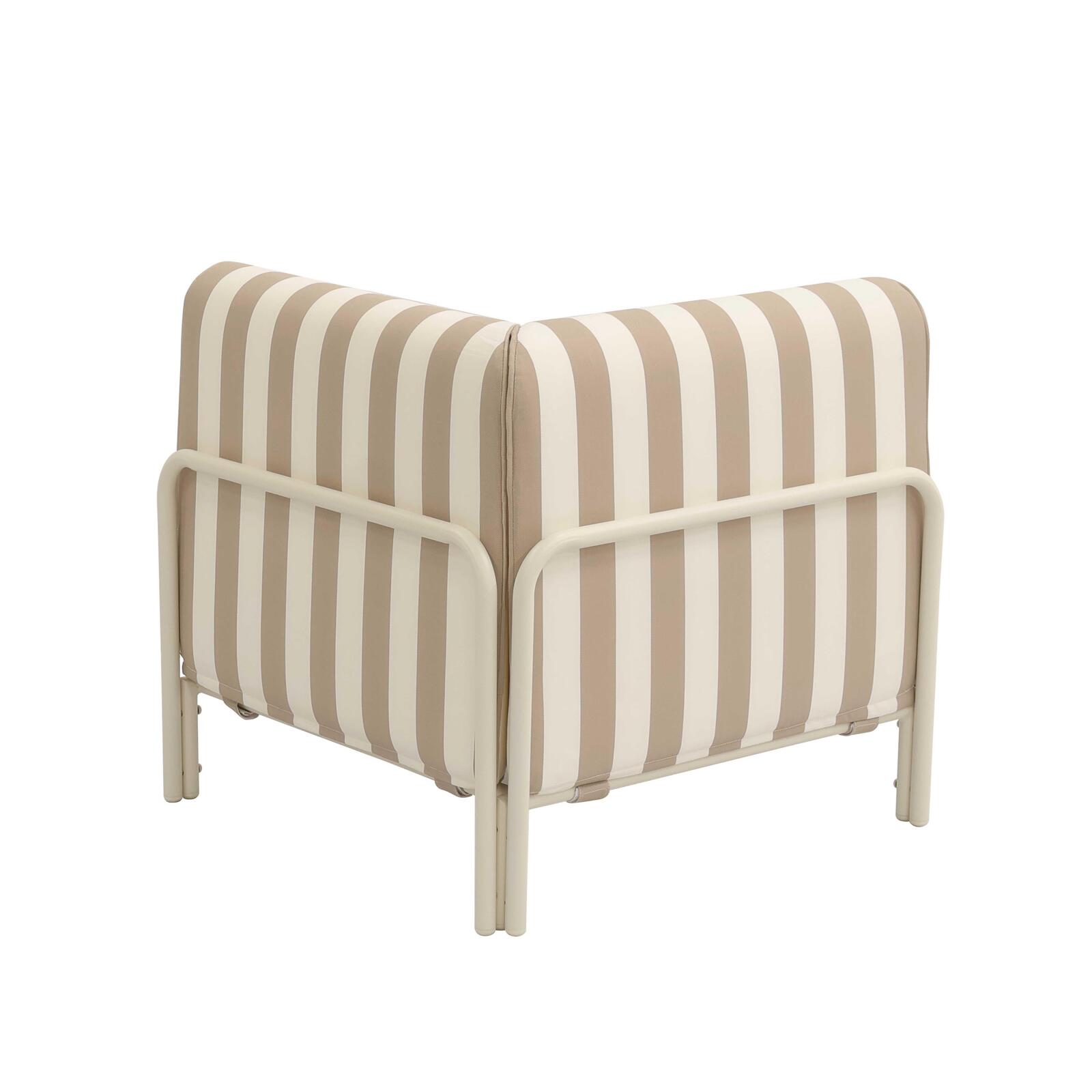 Sillón esquinero a rayas para sofá modular de exterior