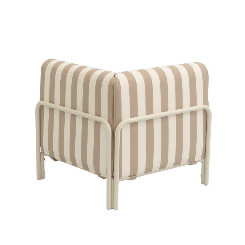 Sillón esquinero a rayas para sofá modular de exterior (4/7)