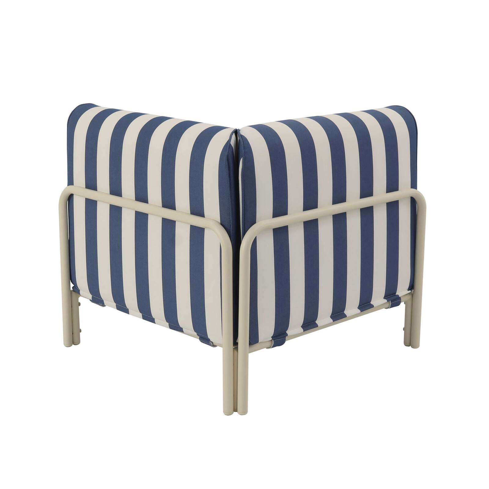 Sillón esquinero a rayas para sofá modular de exterior