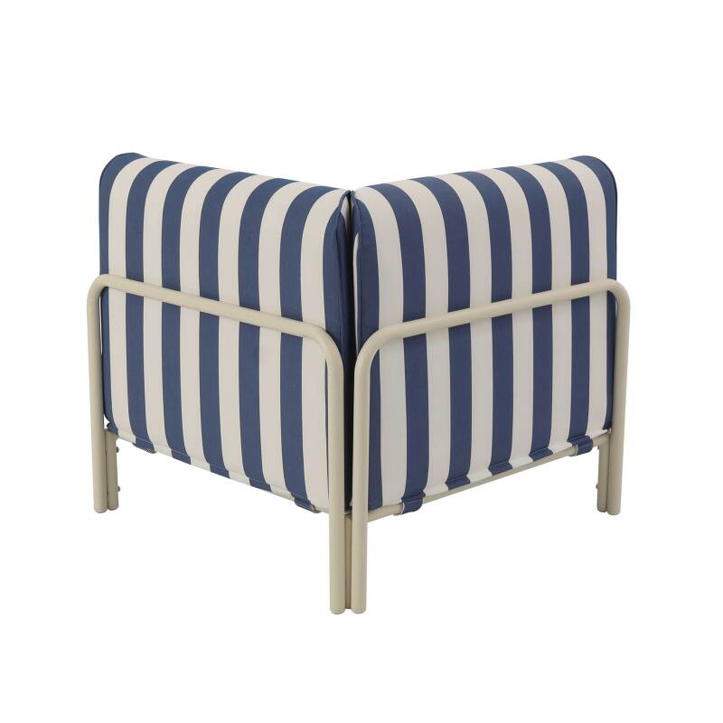 Sillón esquinero a rayas para sofá modular de exterior (4/8)