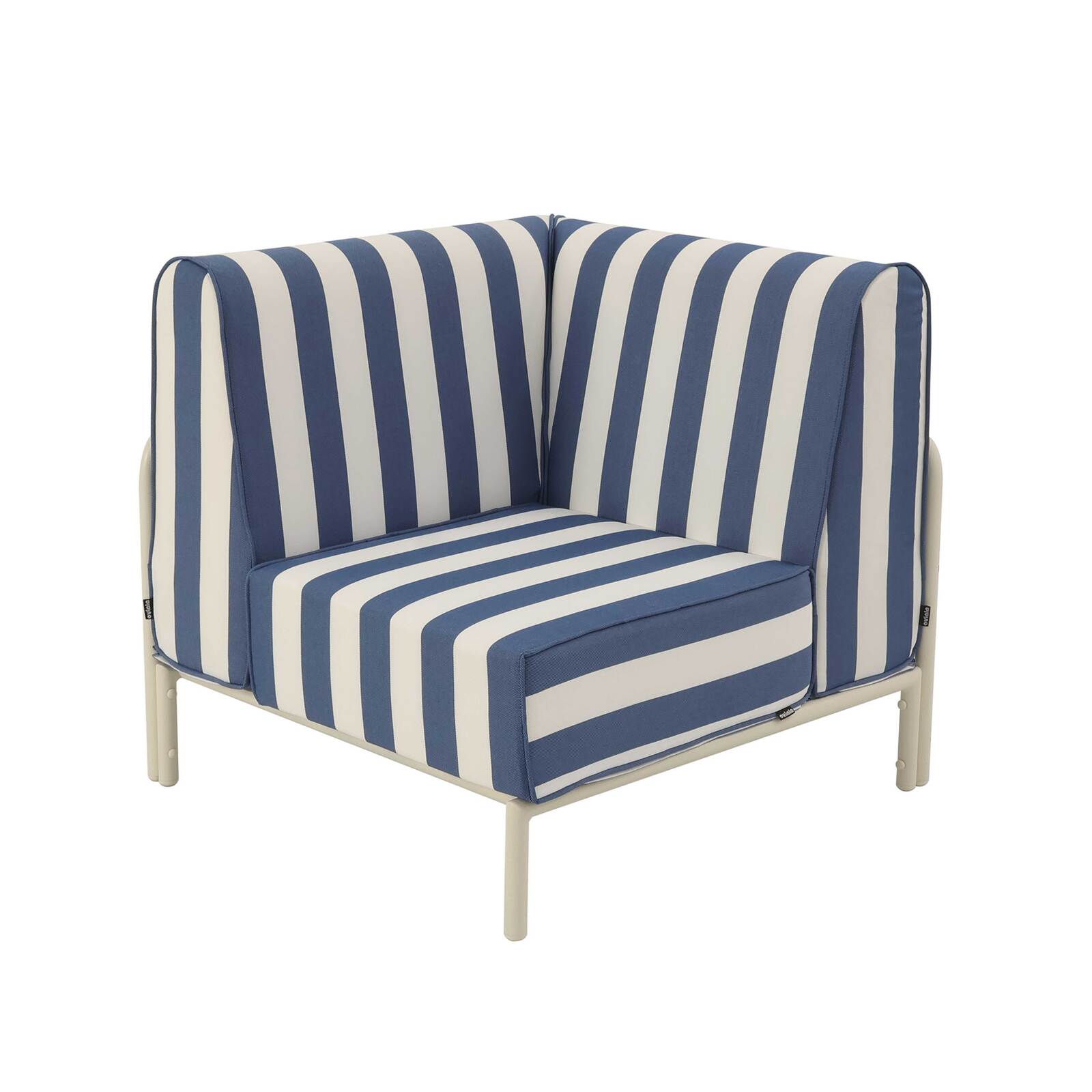 Sillón esquinero a rayas para sofá modular de exterior