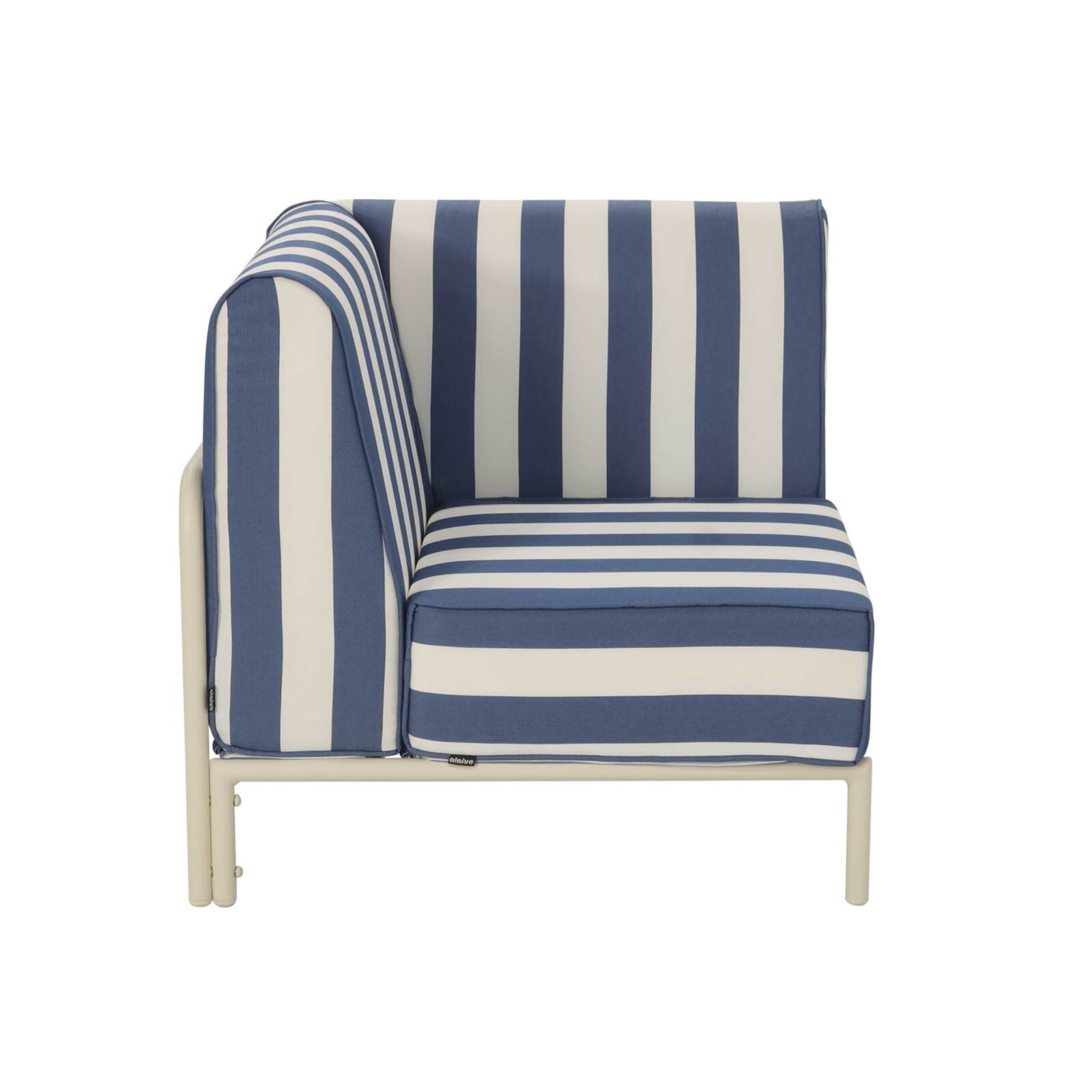 Sillón esquinero a rayas para sofá modular de exterior