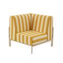 Sillón esquinero a rayas para sofá modular de exterior