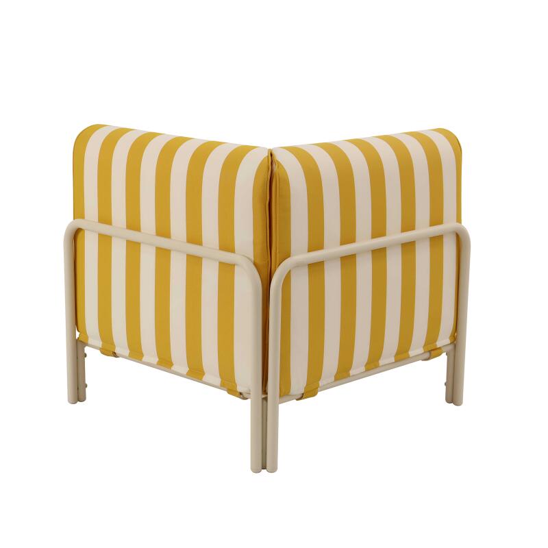 Sillón esquinero a rayas para sofá modular de exterior