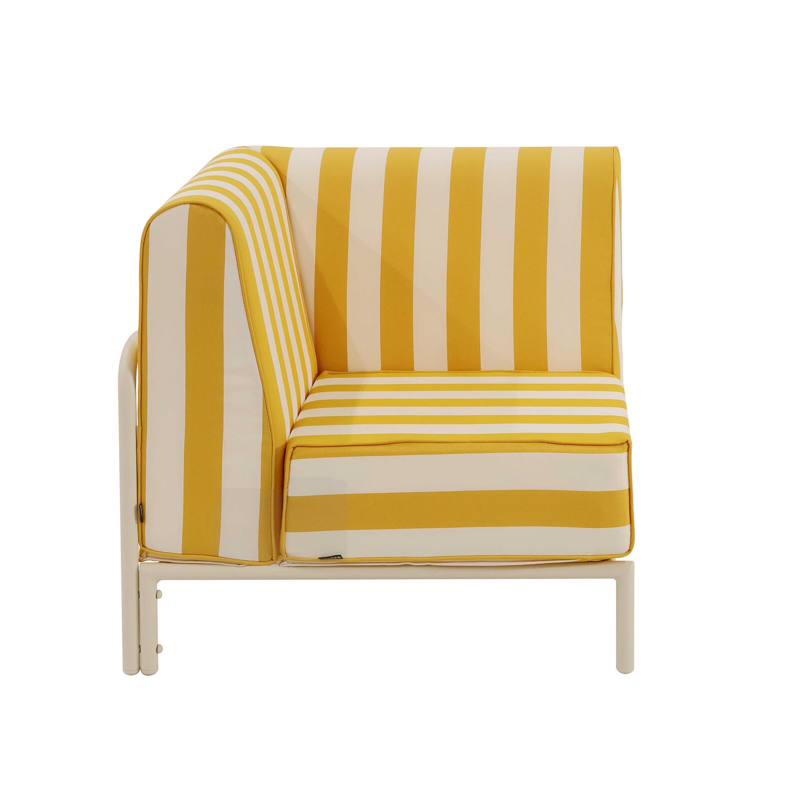 Sillón esquinero a rayas para sofá modular de exterior
