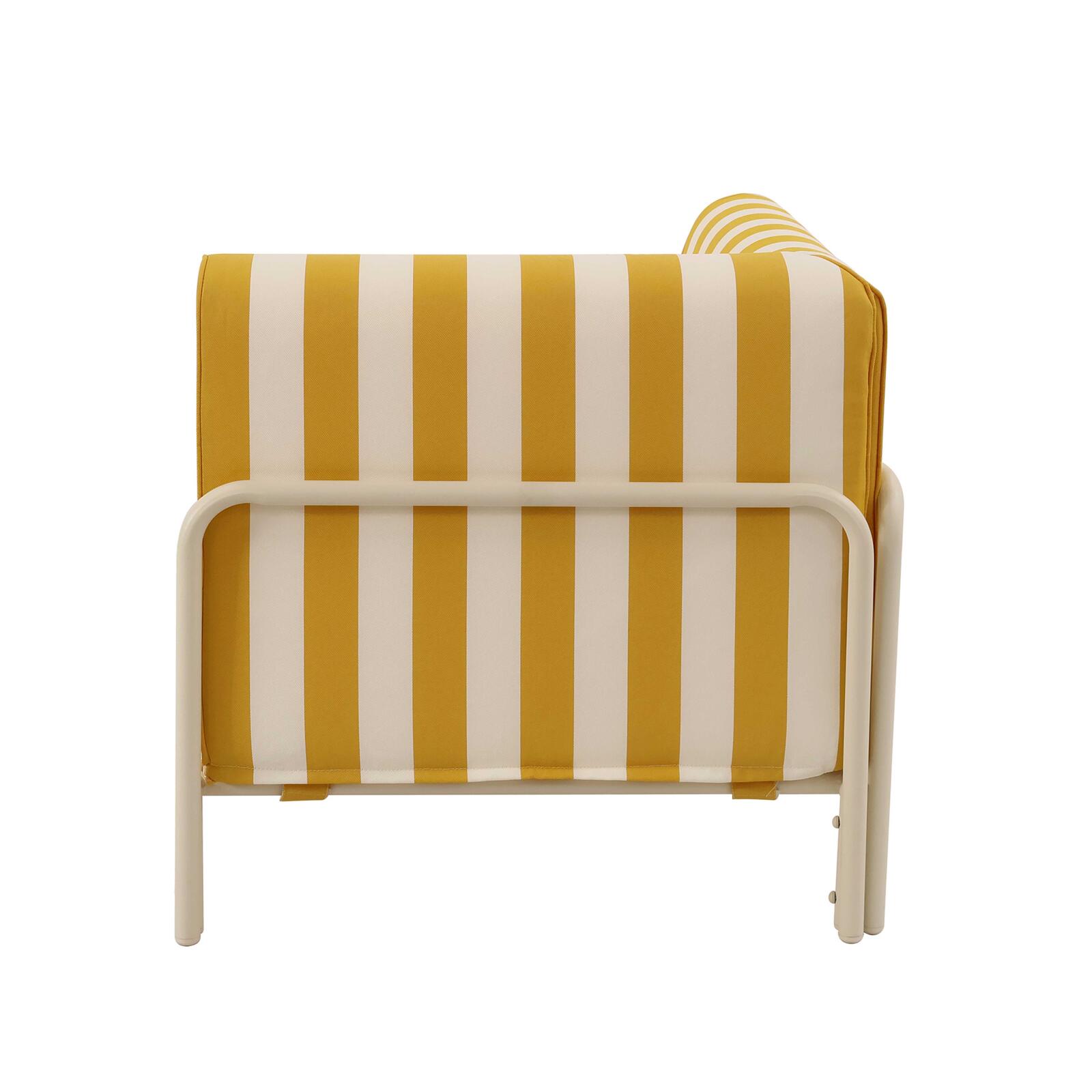 Sillón esquinero a rayas para sofá modular de exterior