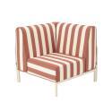 Sillón esquinero a rayas para sofá modular de exterior