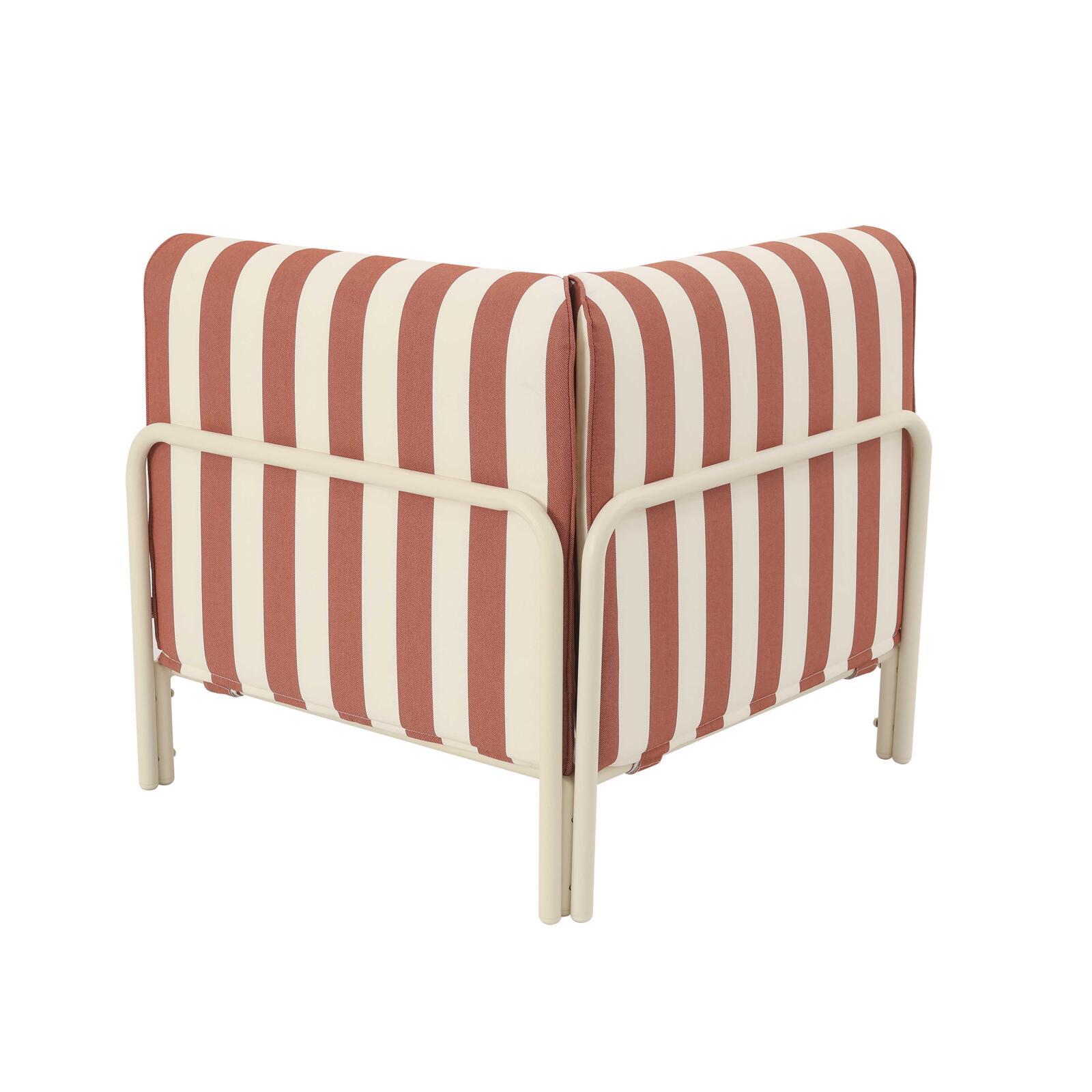 Sillón esquinero a rayas para sofá modular de exterior