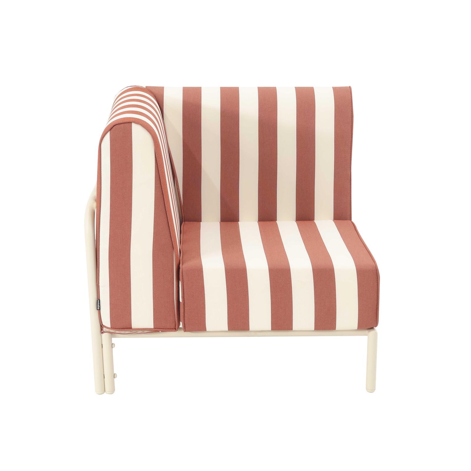 Sillón esquinero a rayas para sofá modular de exterior