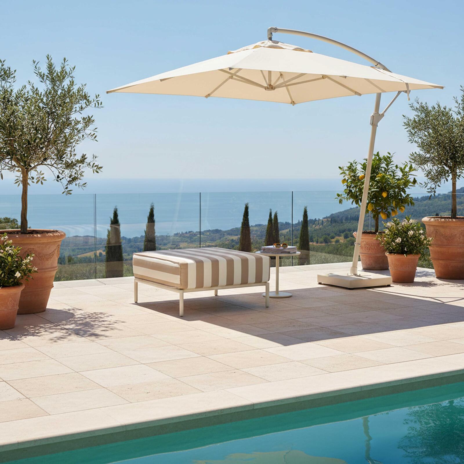 Puf a rayas para sofá modular de exterior