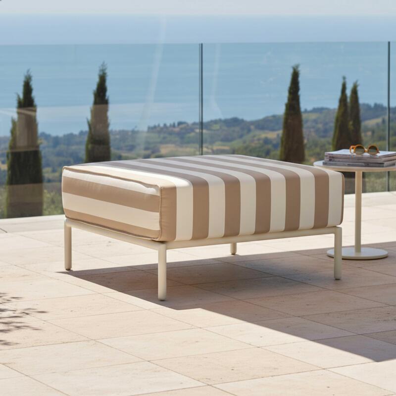 Puf a rayas para sofá modular de exterior