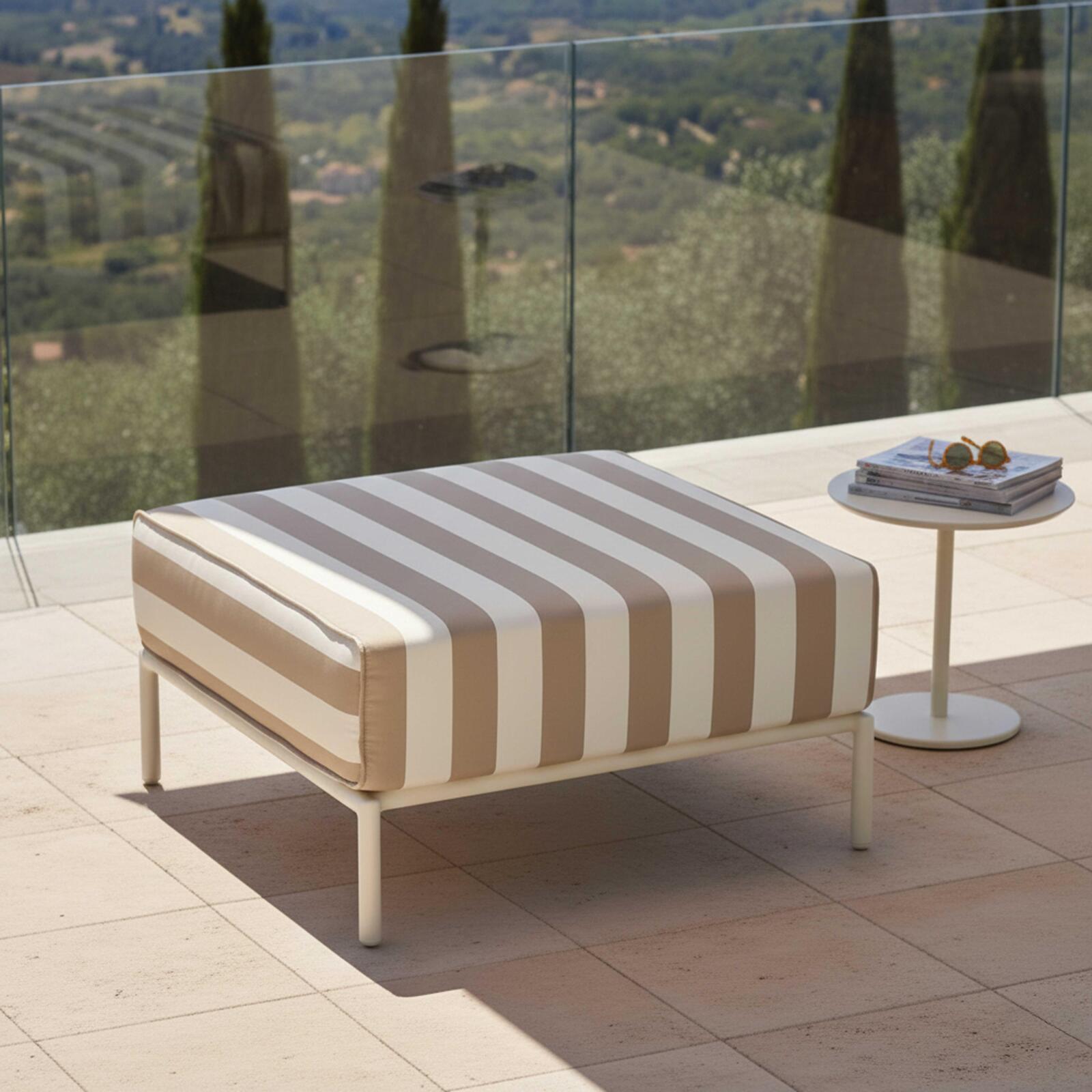 Puf a rayas para sofá modular de exterior