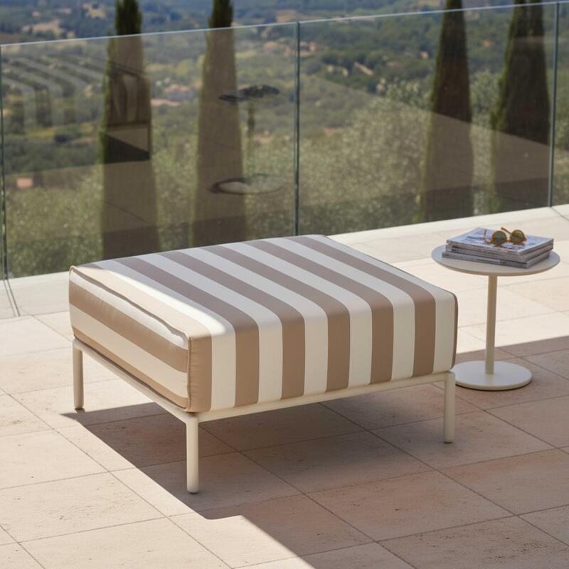 Puf a rayas para sofá modular de exterior (2/6)