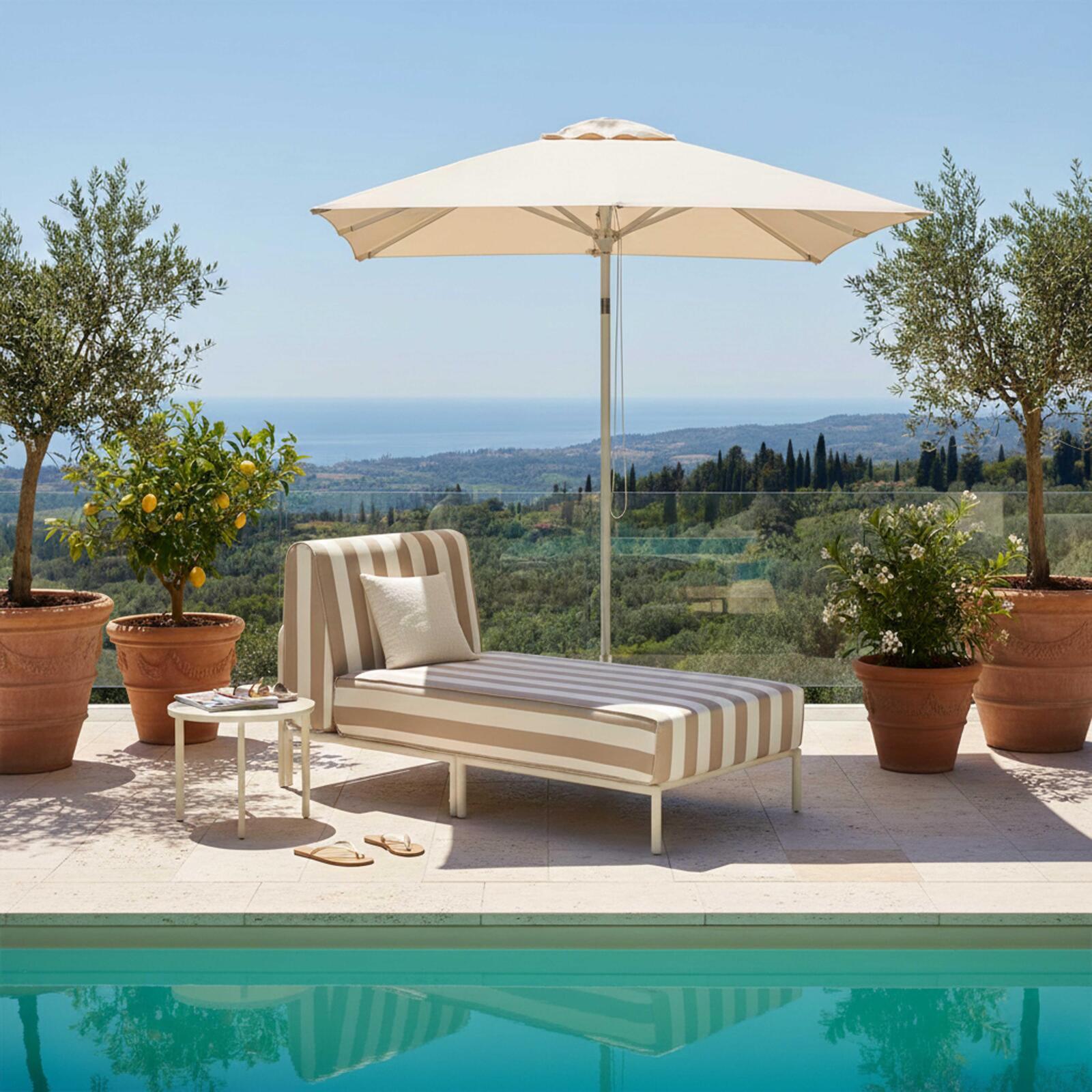 Chaise longue a rayas para sofá modular de exterior