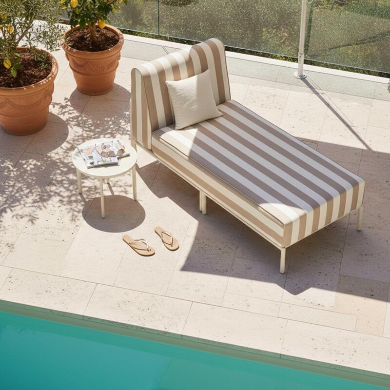 Chaise longue a rayas para sofá modular de exterior (2/7)