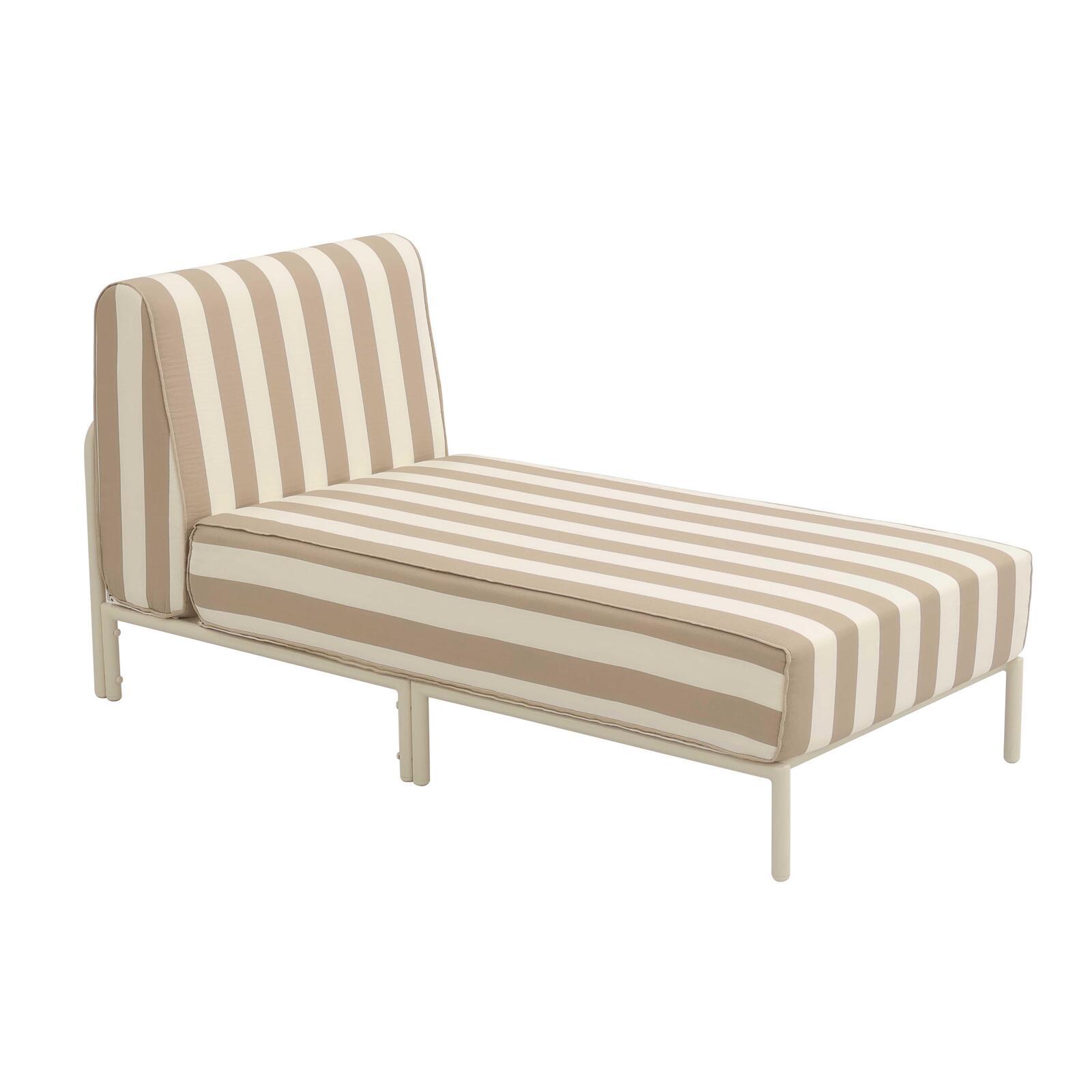 Chaise longue a rayas para sofá modular de exterior
