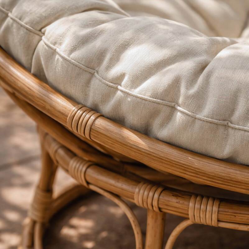 Sillón papasan de jardín de ratán sintético (3/8)