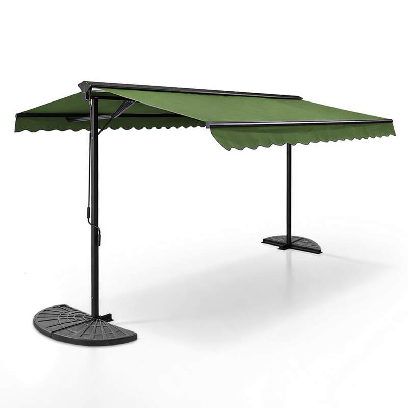 Toldo a dos aguas (3 x 4m) y 4 losetas de contrapeso