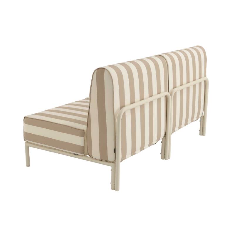 Sofá modular de exterior a rayas para 2 personas con 2 sillones (4/8)