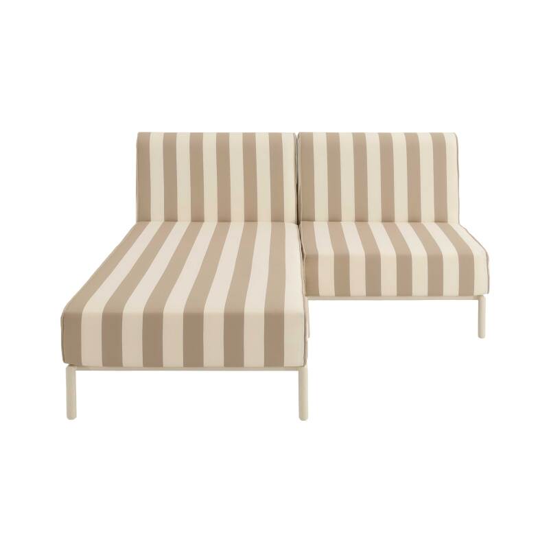Sofá modular de exterior a rayas para 2 personas con 1 sillón y 1 chaise longue (4/8)