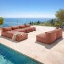 Sofá modular de exterior para 6 personas con 5 sillones y 1 chaise longue