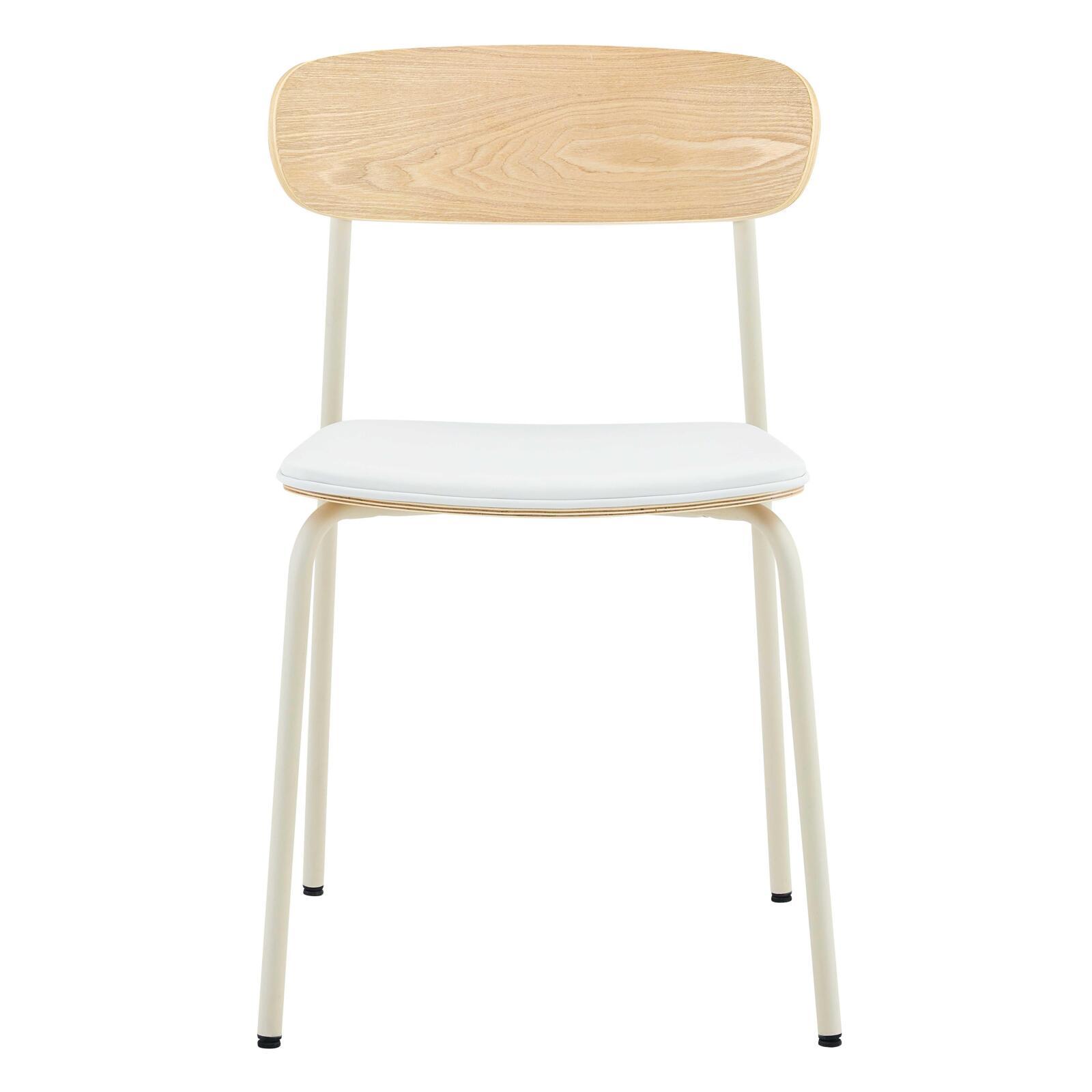 Sillas símil cuero de madera y metal - Lote de 2