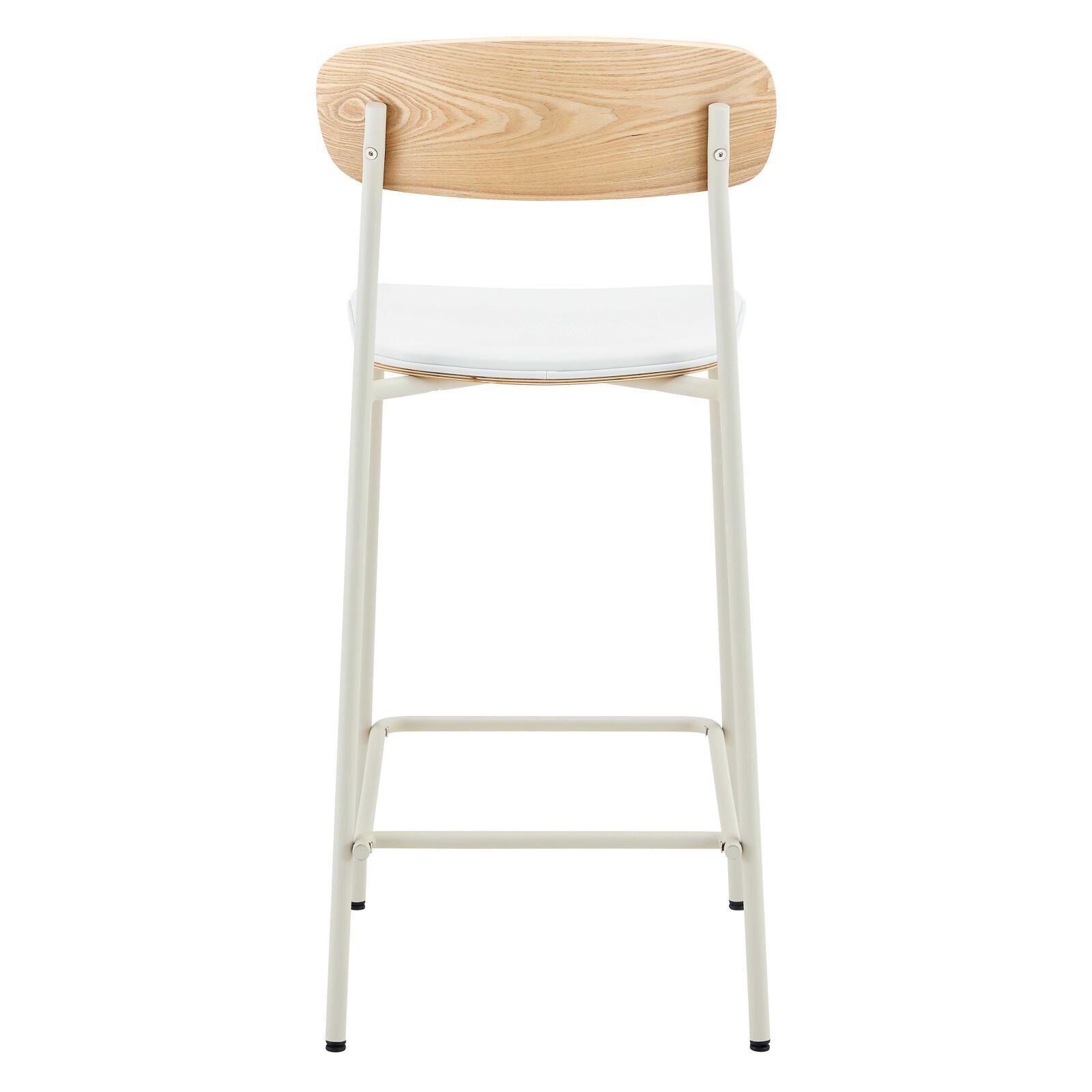 Sillas altas símil cuero de madera y metal - Lote de 2