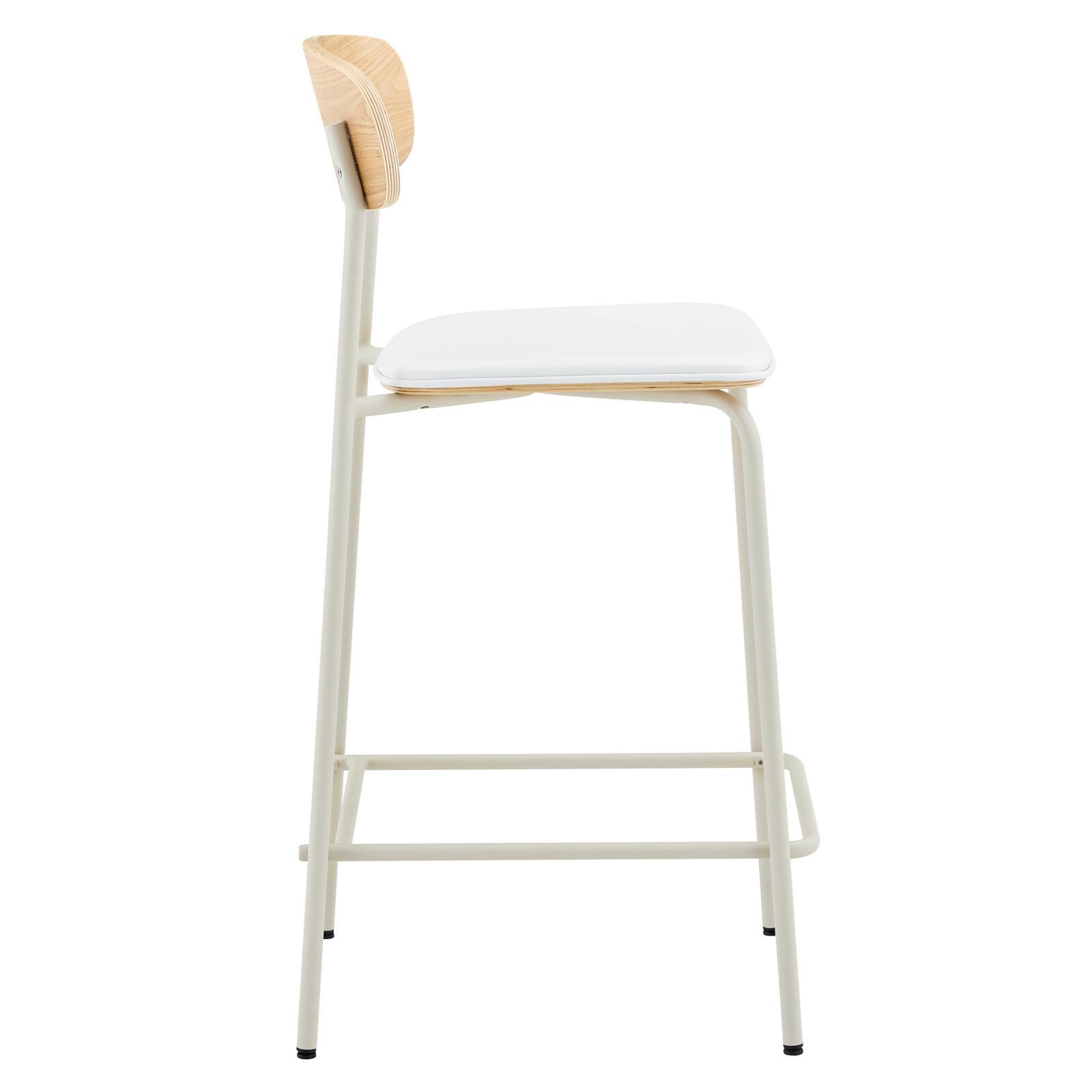 Sillas altas símil cuero de madera y metal - Lote de 2