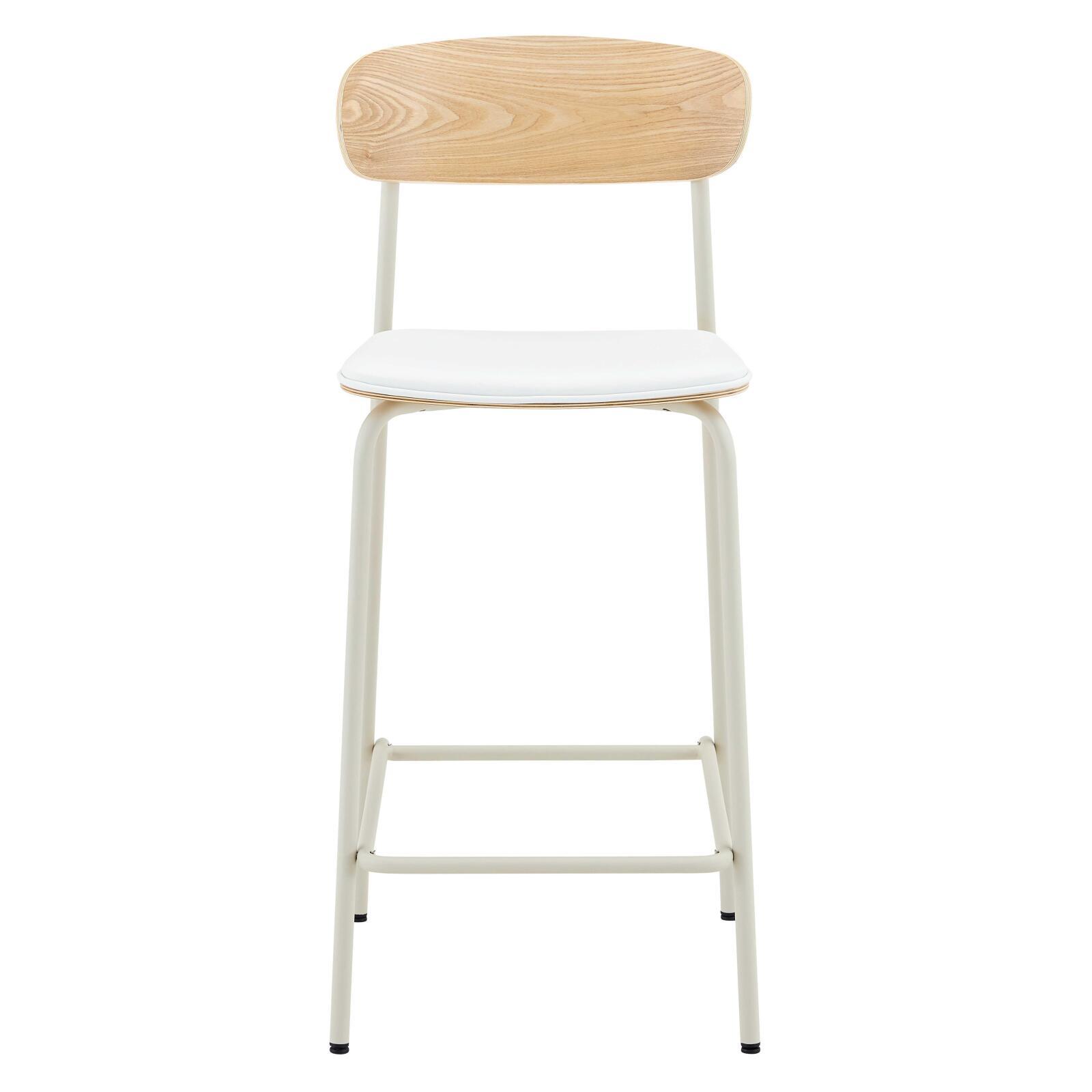 Sillas altas símil cuero de madera y metal - Lote de 2