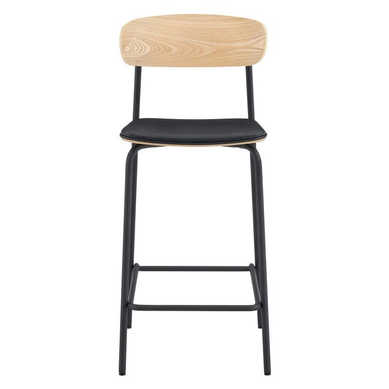 Sillas altas símil cuero de madera y metal - Lote de 2 (4/7)