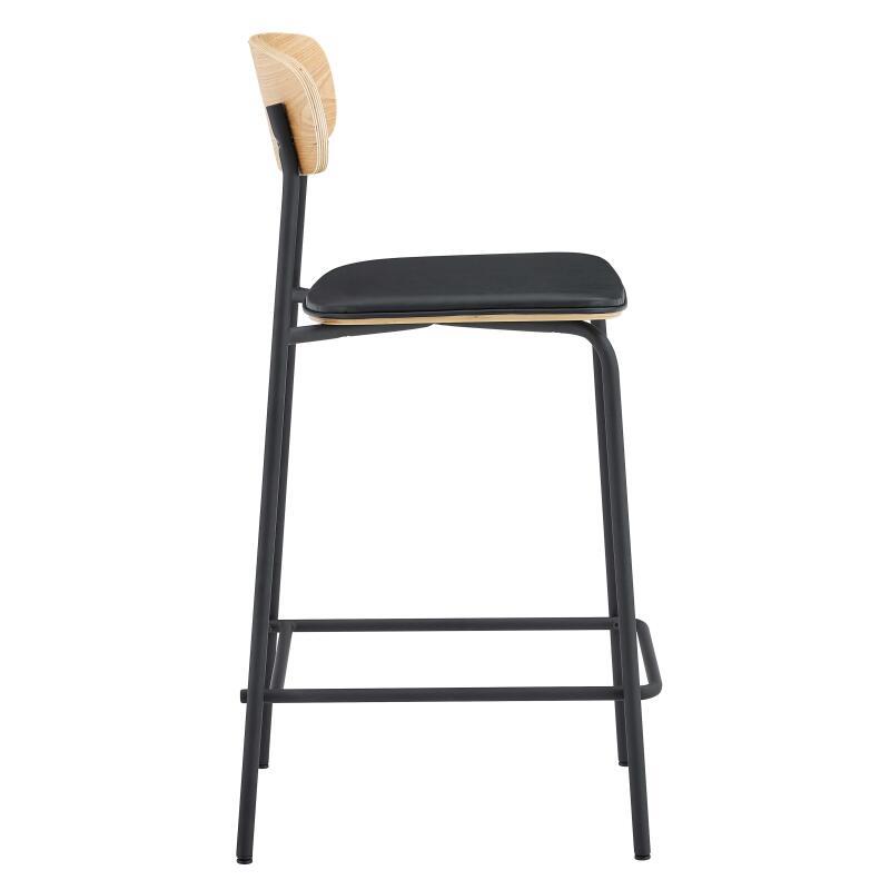 Sillas altas símil cuero de madera y metal - Lote de 2 (5/7)