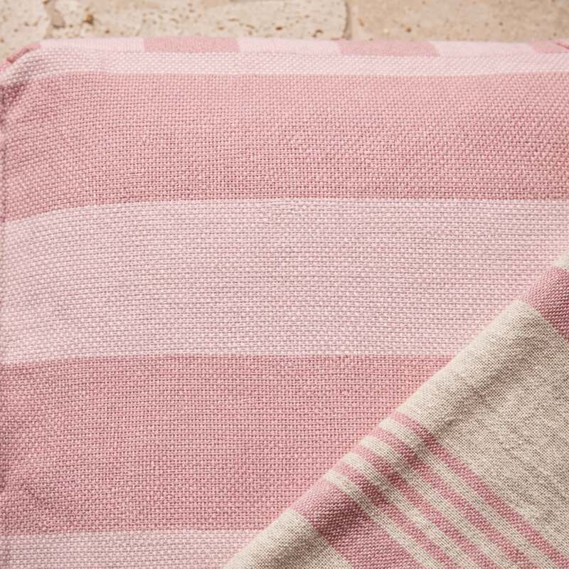 Sofá modular de exterior para 2 personas con 2 chaise longue a rayas (3/6)