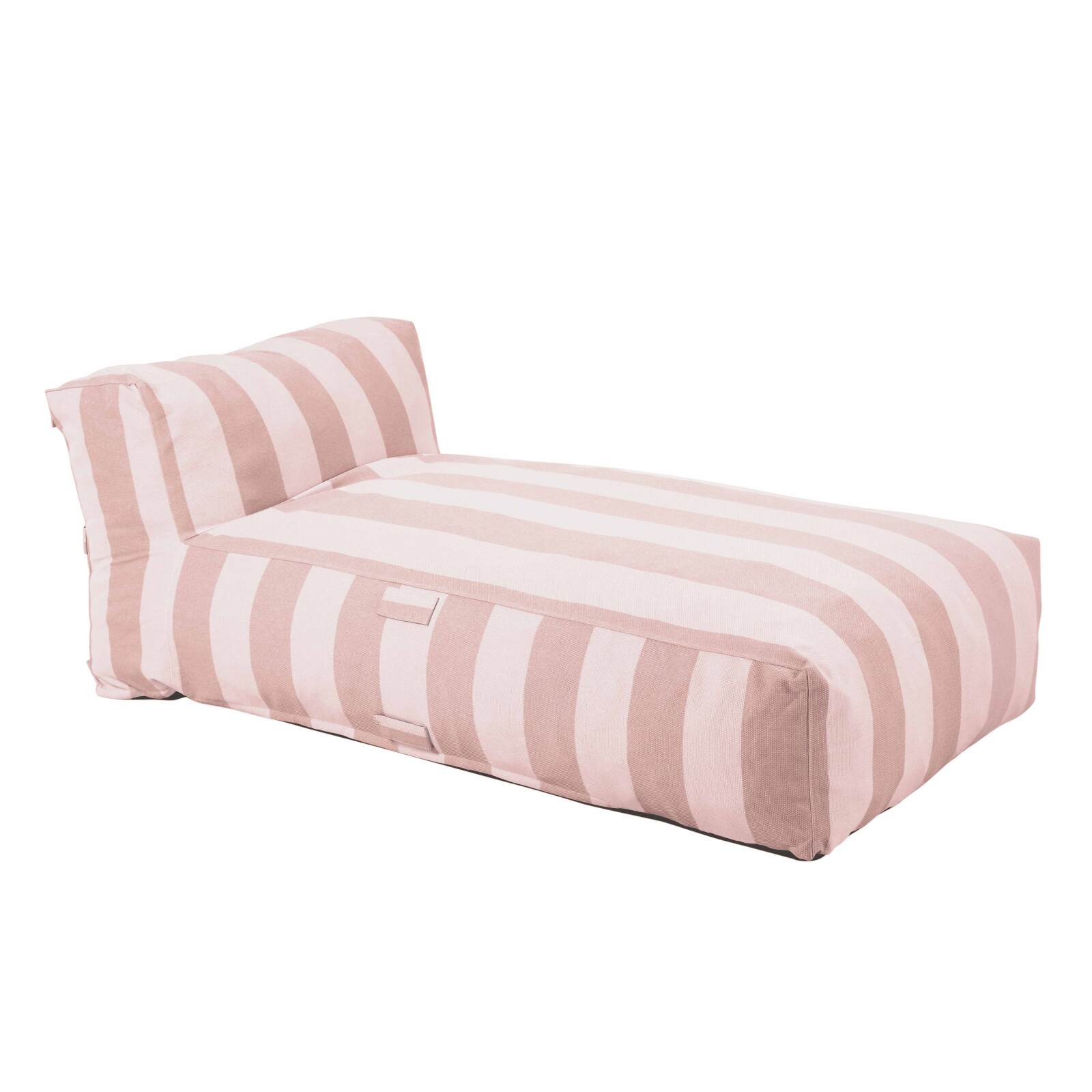 Sofá modular de exterior para 2 personas con 2 chaise longue a rayas