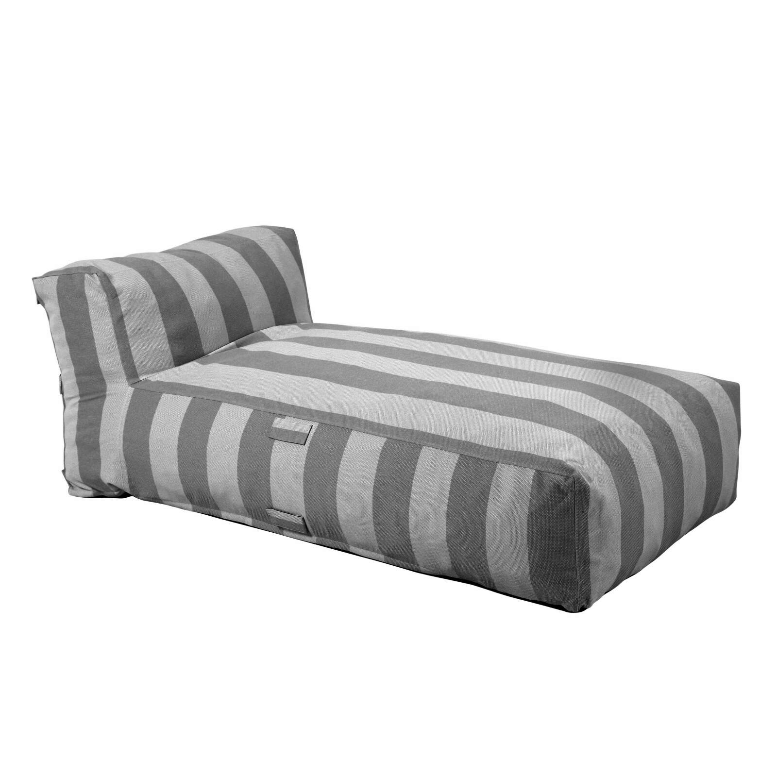 Sofá modular de exterior para 2 personas con 2 chaise longue a rayas