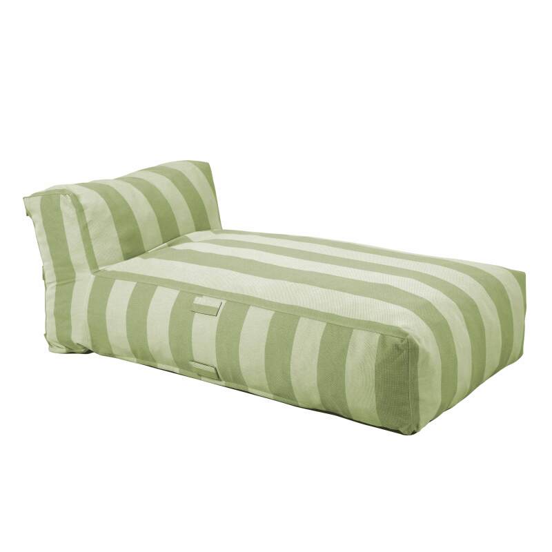 Sofá modular de exterior para 2 personas con 2 chaise longue a rayas (4/6)