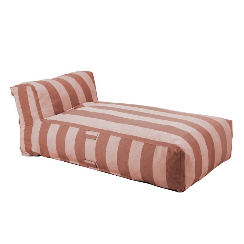 Sofá modular de exterior para 2 personas con 2 chaise longue a rayas (4/6)