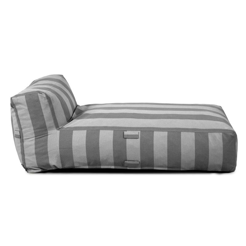 Sofá modular de exterior para 2 personas con 2 chaise longue a rayas (5/6)