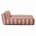 Sofá modular de exterior para 2 personas con 2 chaise longue a rayas
