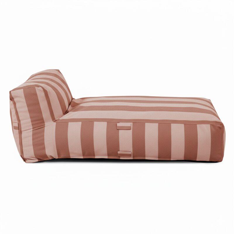 Sofá modular de exterior para 2 personas con 2 chaise longue a rayas (5/6)