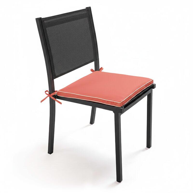 Lote de 4 cojines de silla de exterior lisos 40 x 40 cm